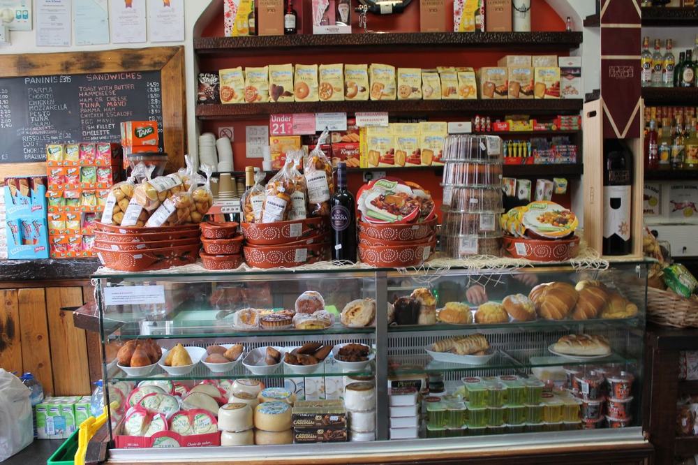 The Deli Beira counter and shelves