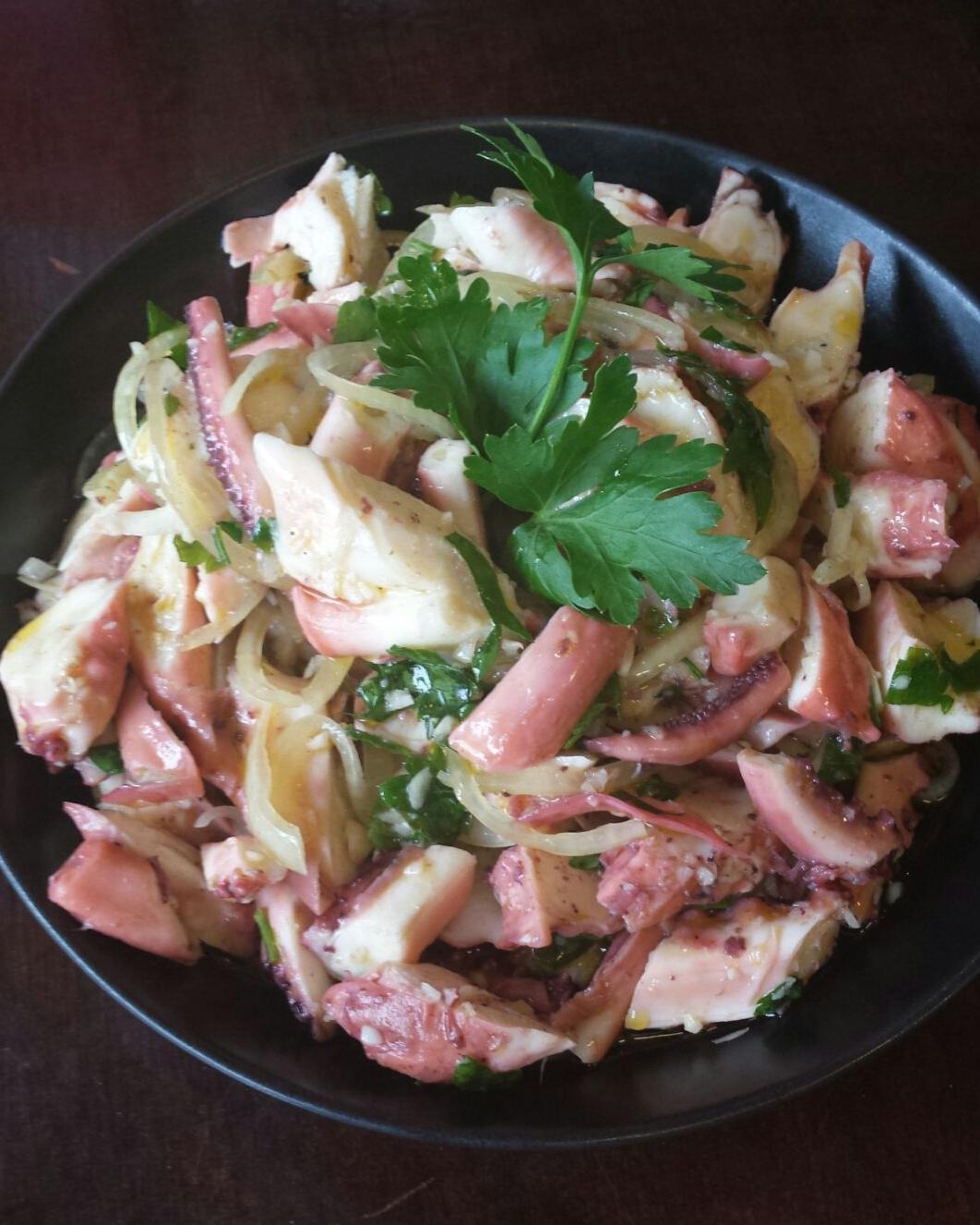 Portuguese octopus salad